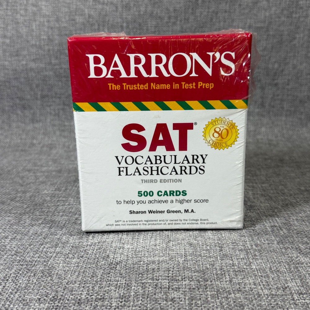 Barron's SAT Vocabulary Flashcards 500 Cards Study Aid 3rd Edition New Sealed